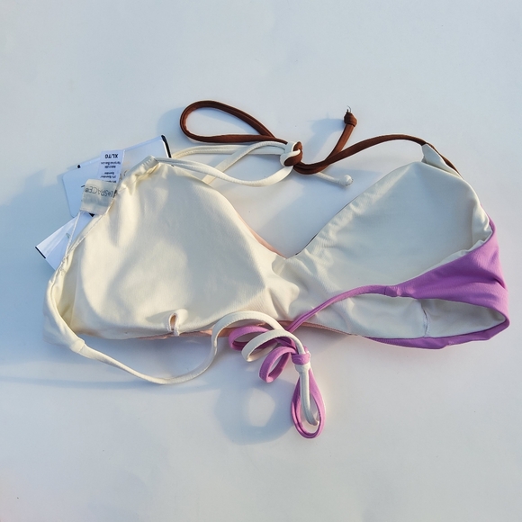 L*Space Sea Glass Halter Colorblock Bikini Swimsuit Top Size XL New - Picture 4 of 8